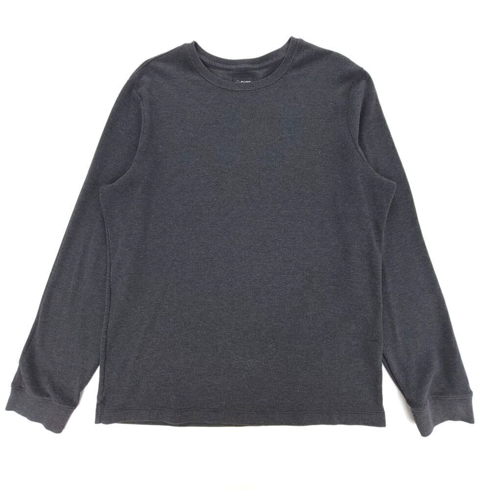 CUTS Prestige Thermal Long Sleeve Waffle Knit Pima Cotton Pullover Grey XXL